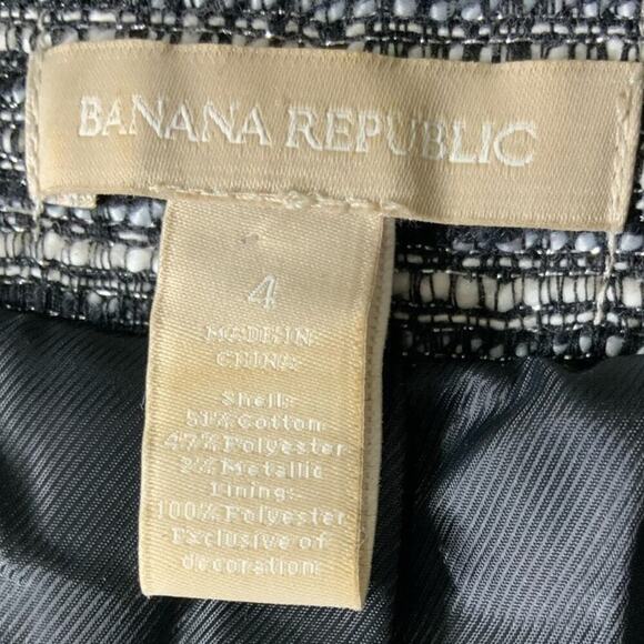 Banana Republic Tweed Blazer Womens 4 Long Sleeve Open Front Suit Jacket Formal - Picture 5 of 6